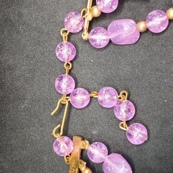 Vintage Purple and Gold Multi-Strand Necklace - Picture 4 of 4